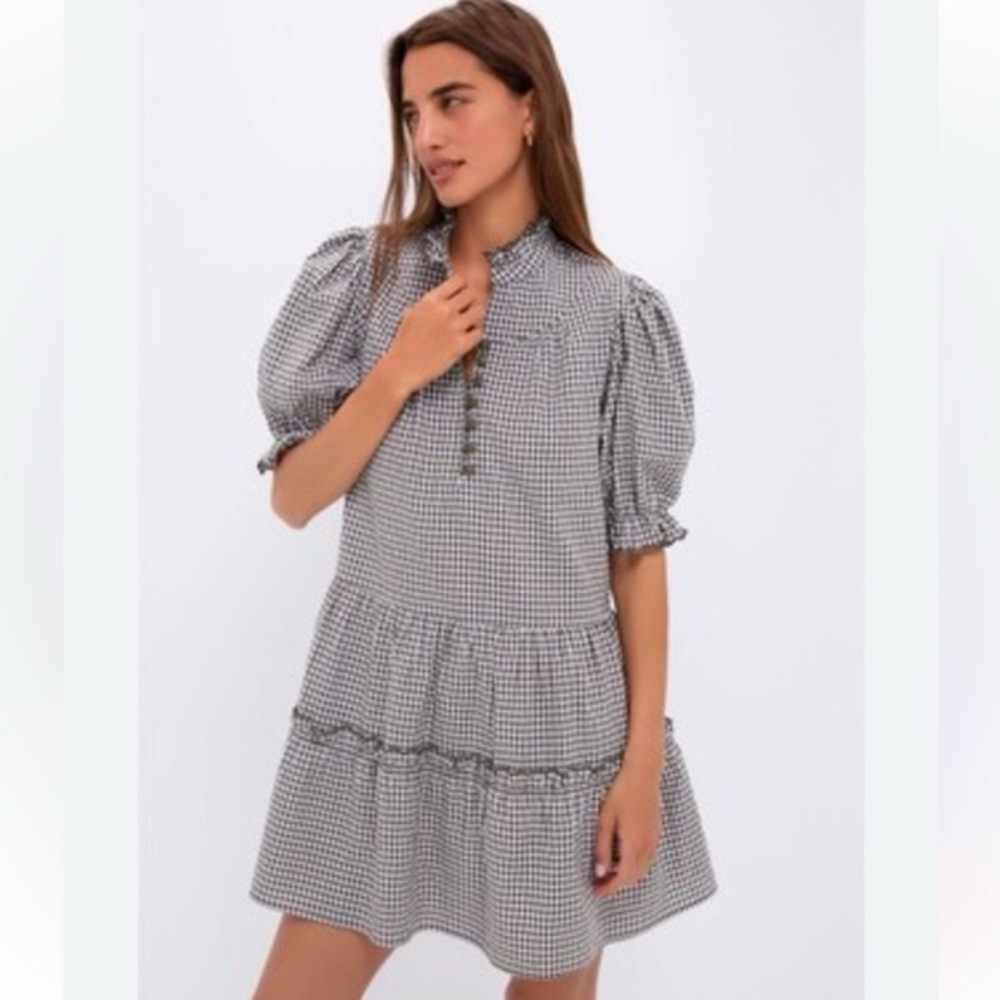 M26 Tuckernuck Pomander Place Green Gingham Mini Selena Dress